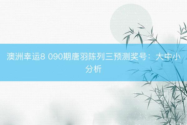 澳洲幸运8 090期唐羽陈列三预测奖号：大中小分析